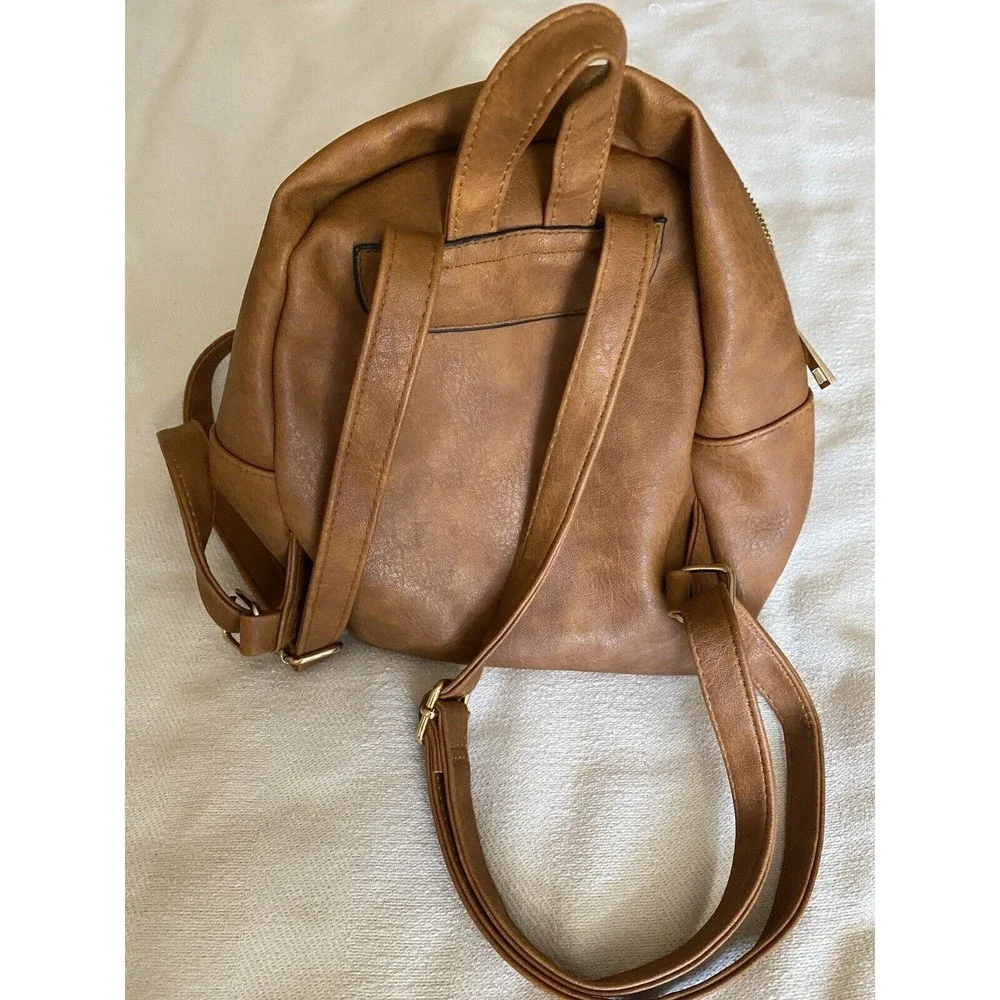 N Gil Women’s purse backpack Brown Faux Leather